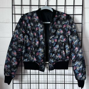 American Eagle Outfitters Reversible Sukajan Bomber Jacket Womens M Floral